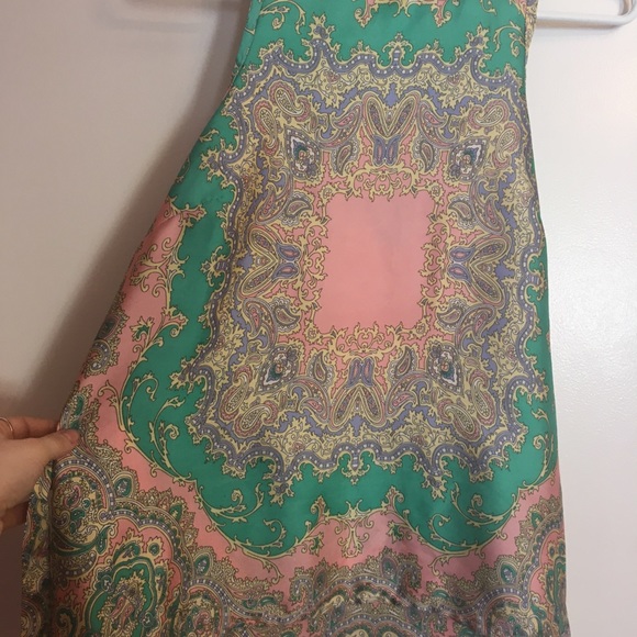 SOLD Lucy & Co paisley green and pink halter top - Picture 2 of 5